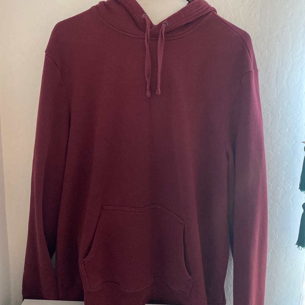 Burgundy Red Pull Over Hoodie